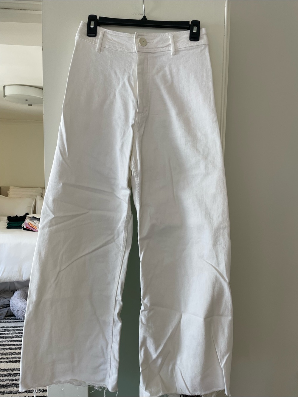 Zara White Marine Straight Leg Jeans